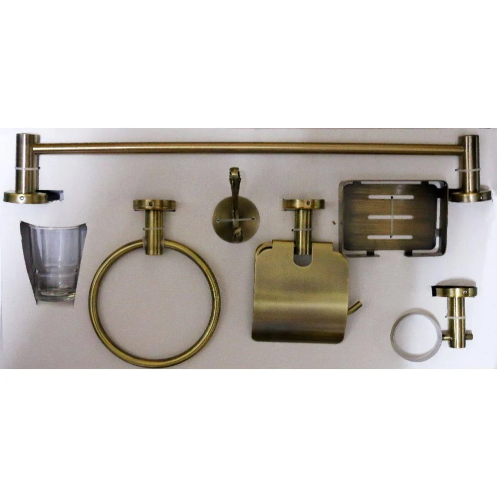 6 Pieces Bathroom Set - Antique Brass