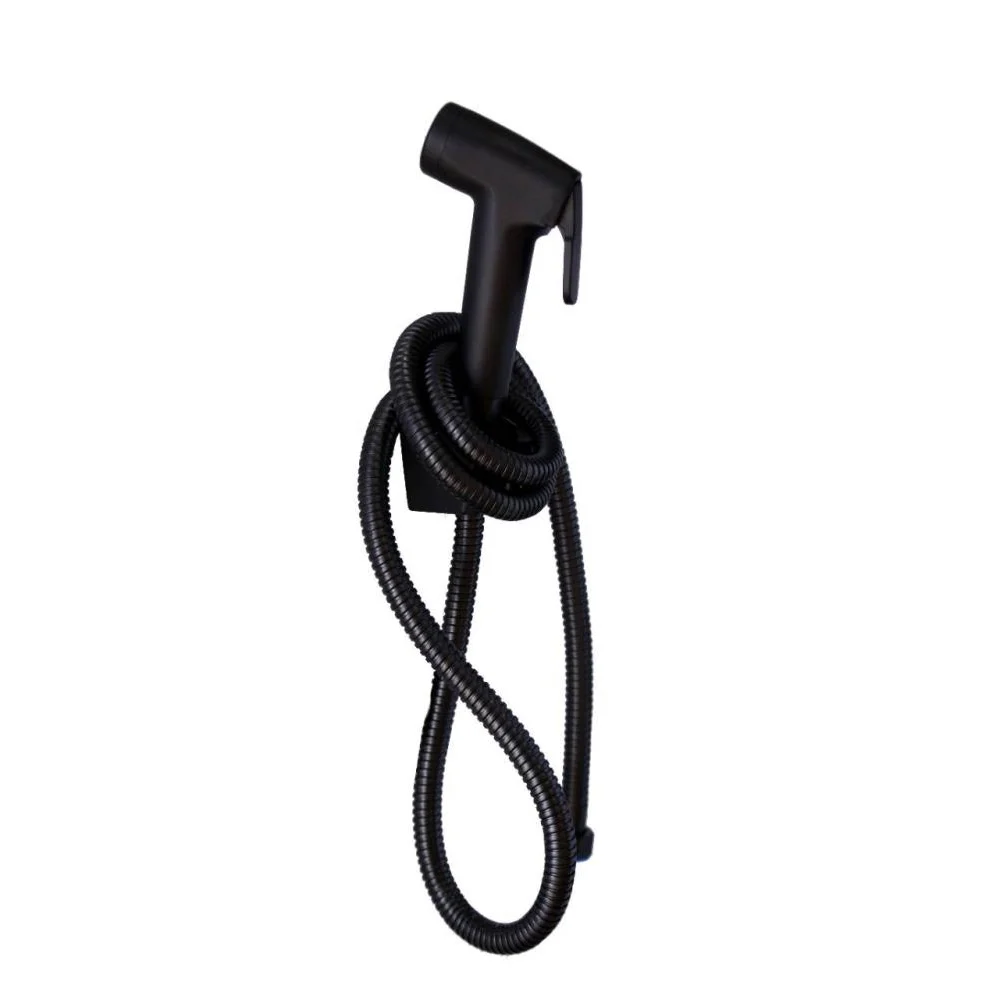 Arabic Shower Set with 1.2M Stainless Steel Hose, Black