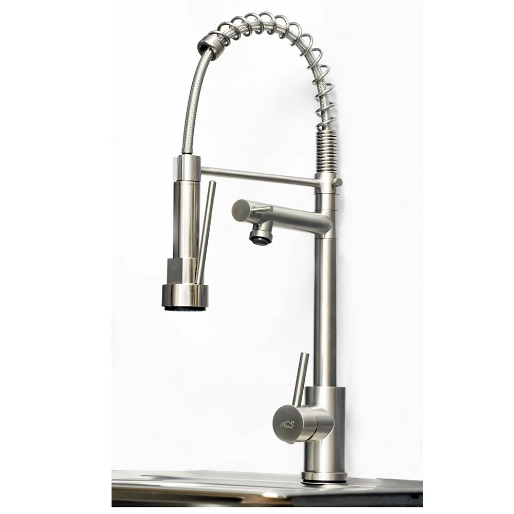Two Way Wall Kitchen Mixer, Brushed Nickel
