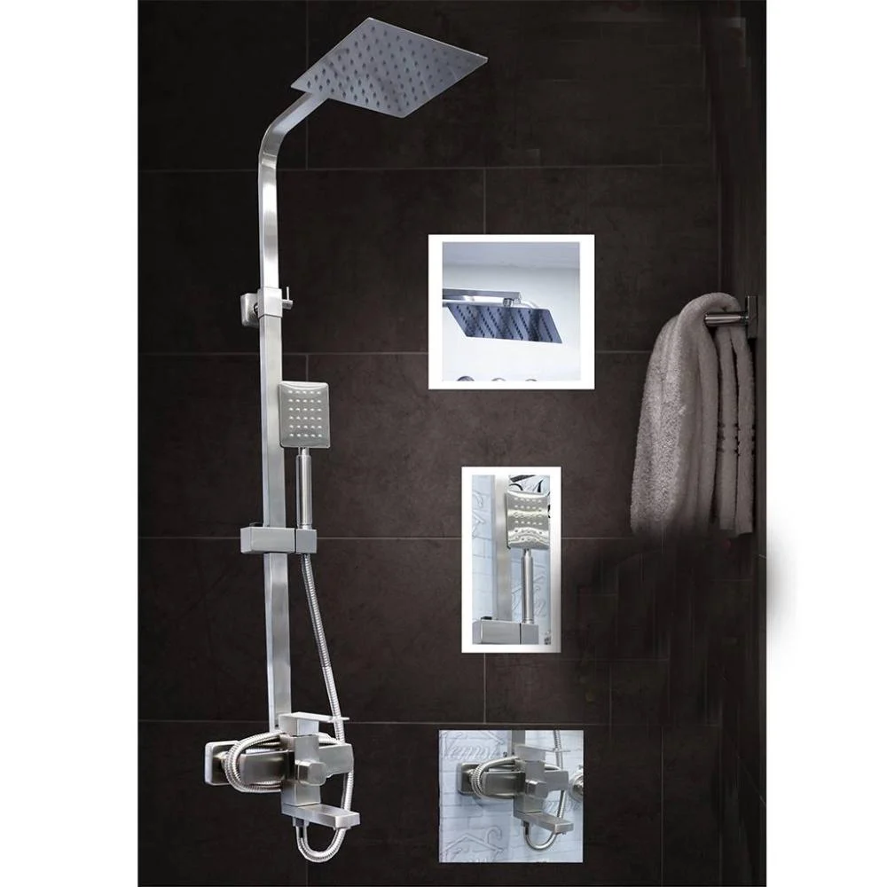 SS304 , 3 Way Slim Square Shower Set -Matt