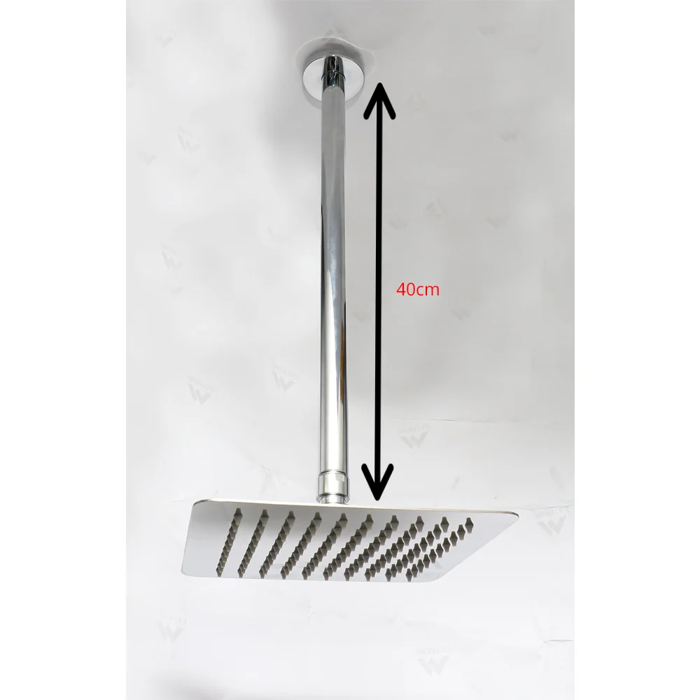 40CM Ceiling Shower Arm + 8" Square Shower Head - Mirror