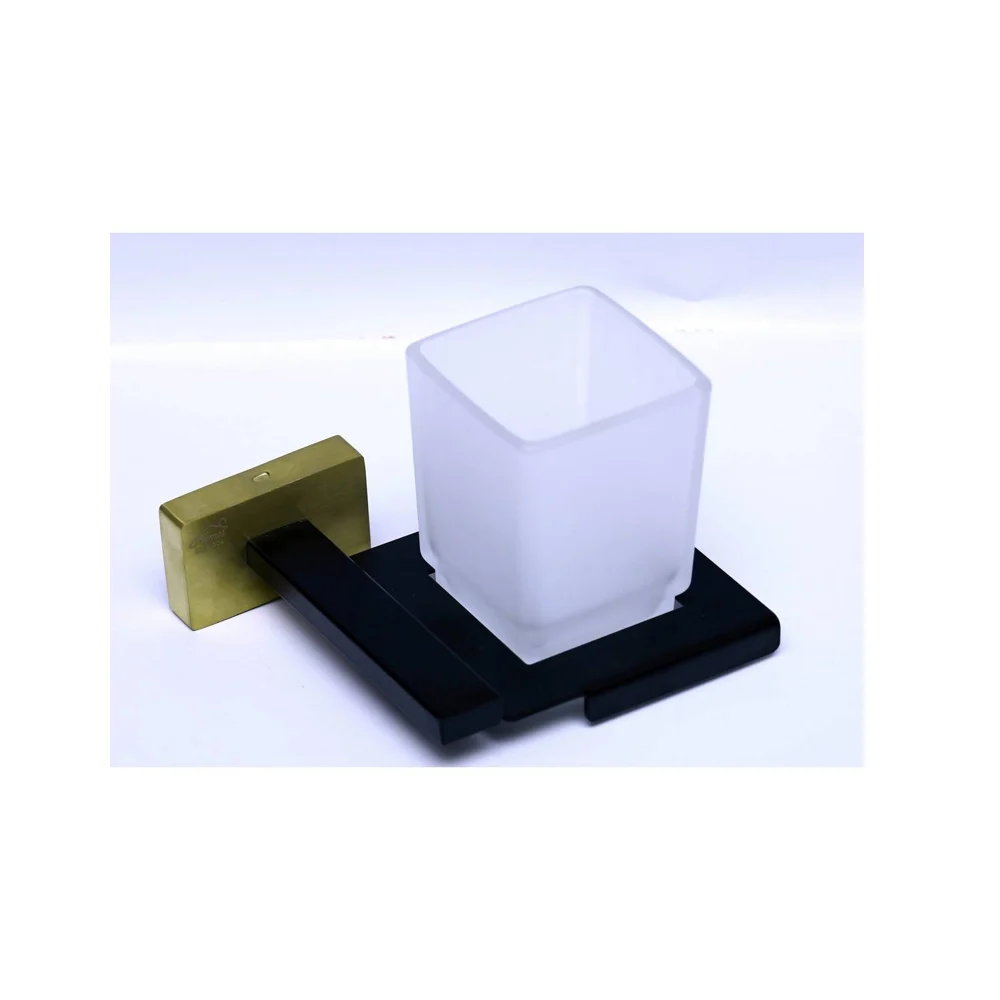 P. Square ( SS304 ) Tumbler Holder - Black & Gold