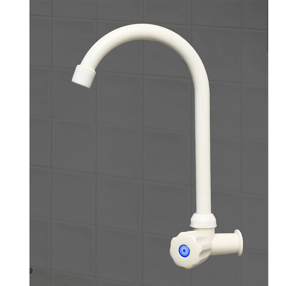Long Neck -kitchen Bib Tap- White Abs