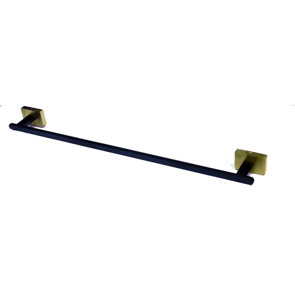 P.Square ( SS304 ) Single Towel Bar - Black & Gold