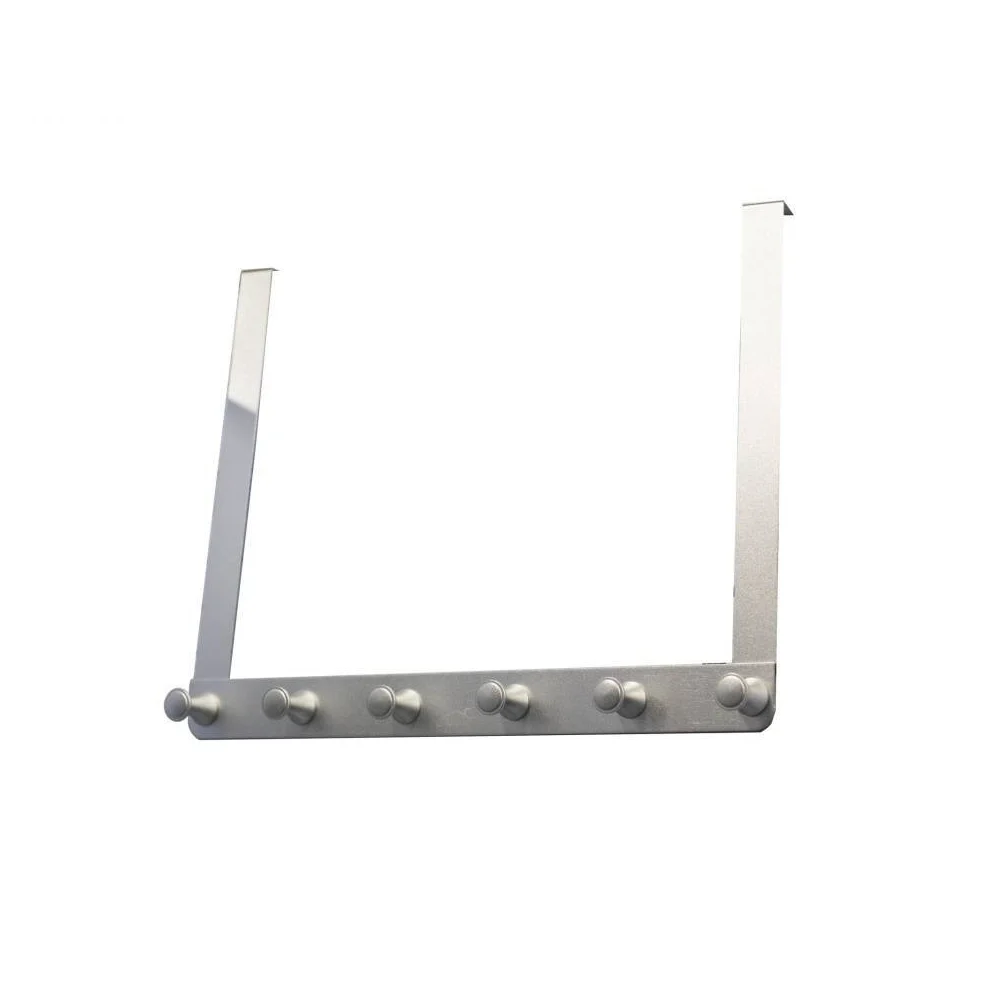 6 Hook for Glass-Shower Cubicles , Silver Aluminum
