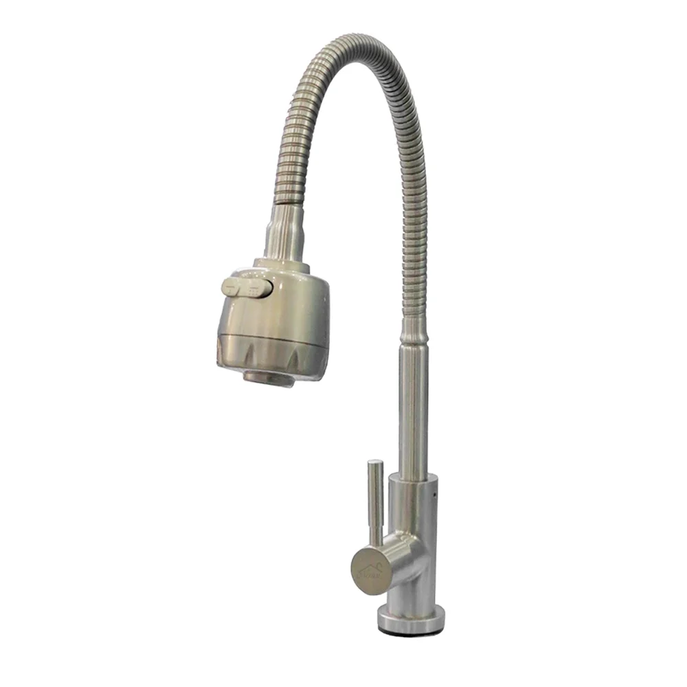 SS304 Kitchen Pillar Tap With Adjustable Flex Nob-matt