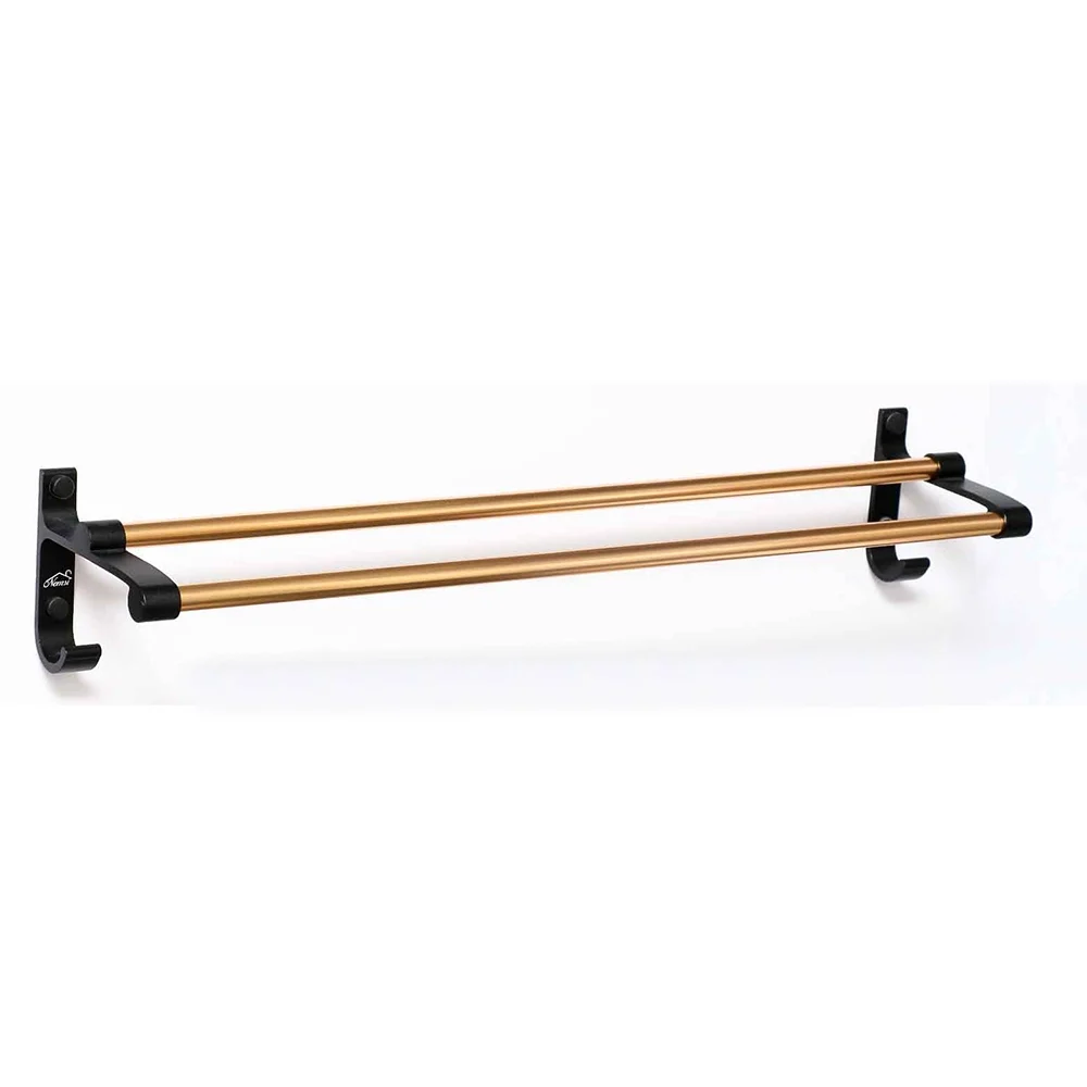 Double Towel Bar - High Density Black Champagne Aluminium