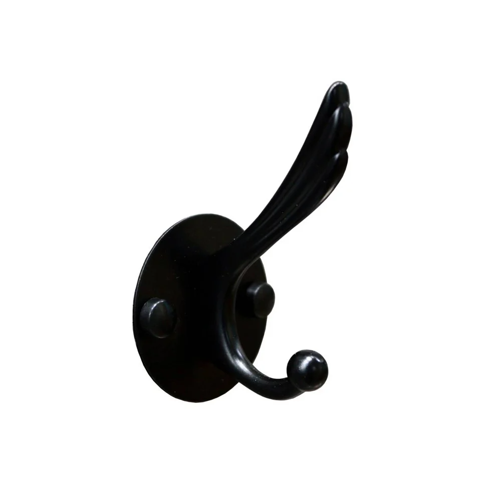 ( K1022 Single Hook - Round Plate High and Low , Black )