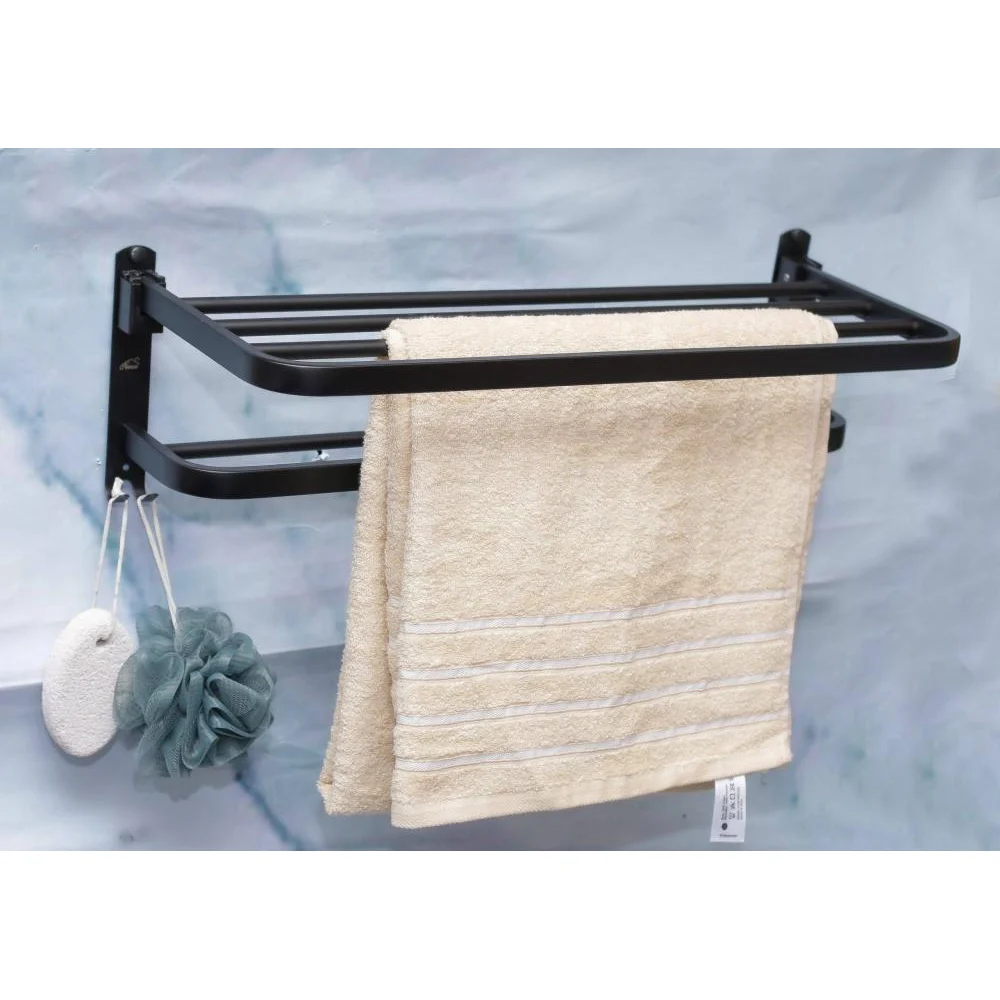 823A TOWEL SHELF WITH A TOWEL BAR-60CM- BLACK